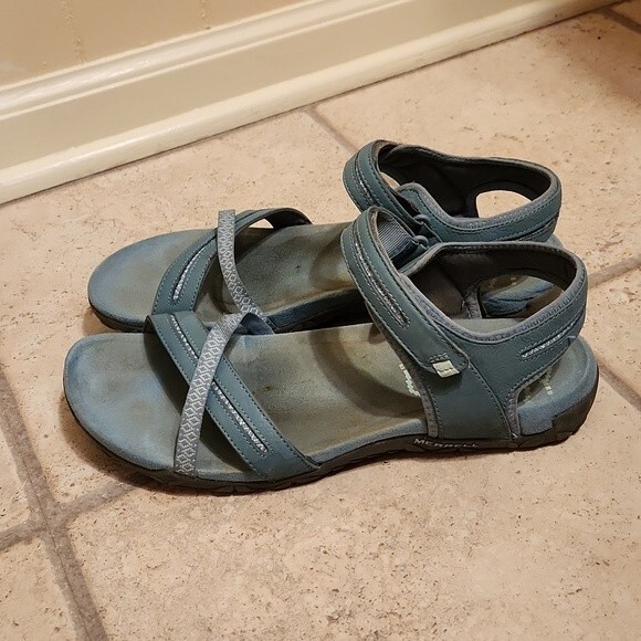 Merrell Women's Terran Cross 2 Strappy Sandals in Blue Smoke Size 11 - Picture 2 of 8
